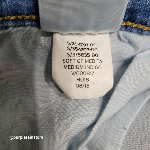 GAP Girlfriend Jeans Size 31 High Rise Medium Light Wash Stretch Denim - Picture 5 of 12